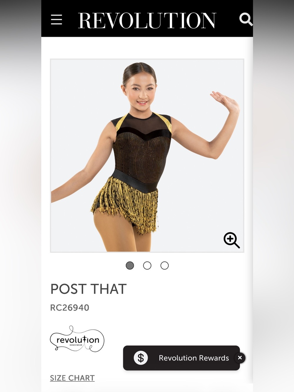 Revolution Black and Gold Fringe Dance Leotard